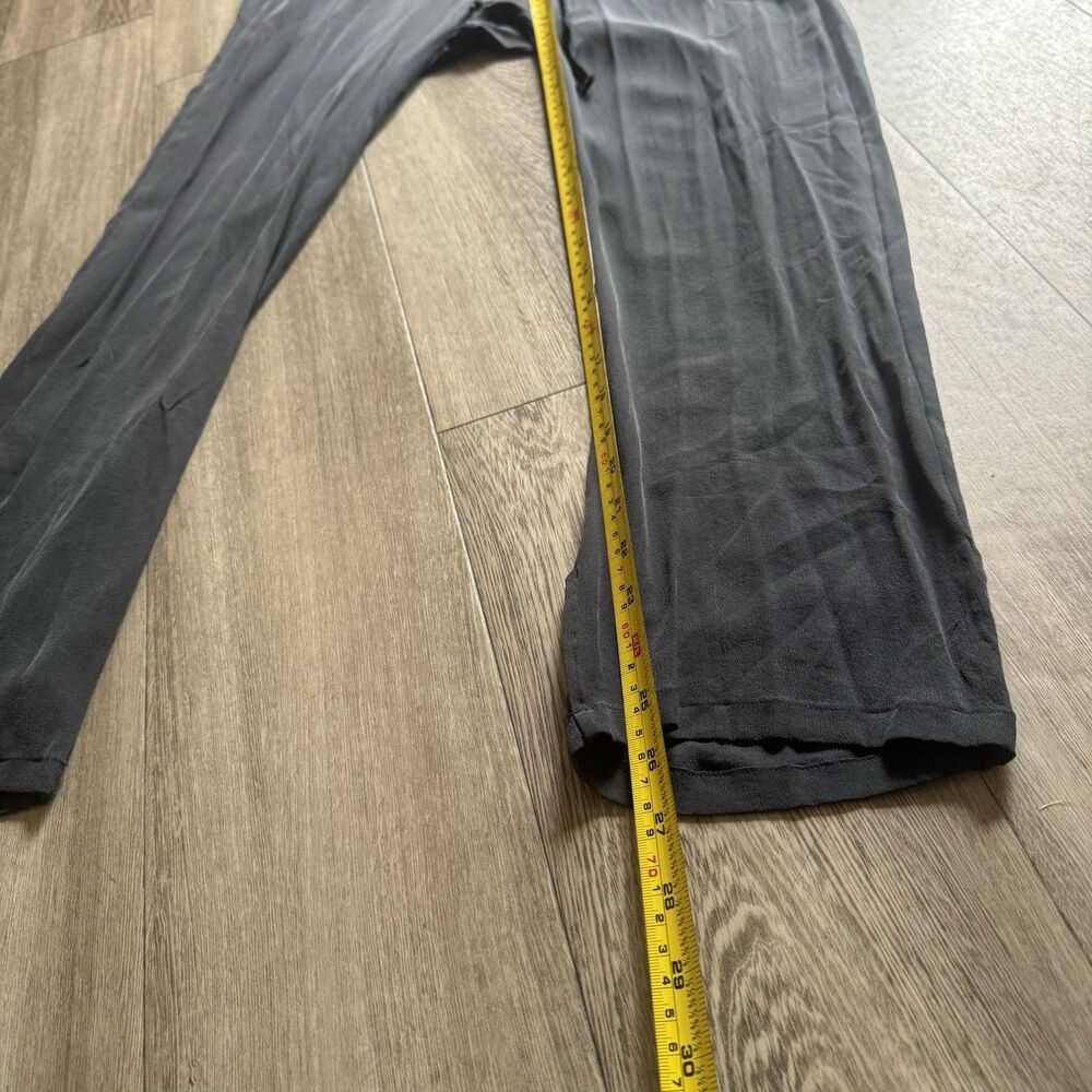 Superfine 100% Silk Made In Italy Gray Button Front Jumpsuit Sz S Quiet Luxury - Picture 14 of 16